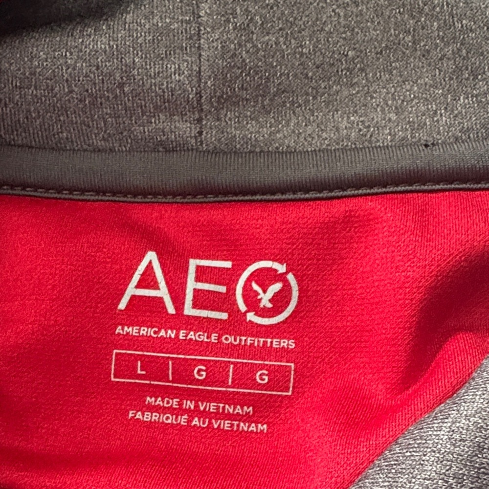 American Eagle Outfitters Red Hoodie with Gray Logo - Picture 2 of 6